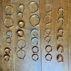 Elegant Gold and Silver Hoop Earrings Set